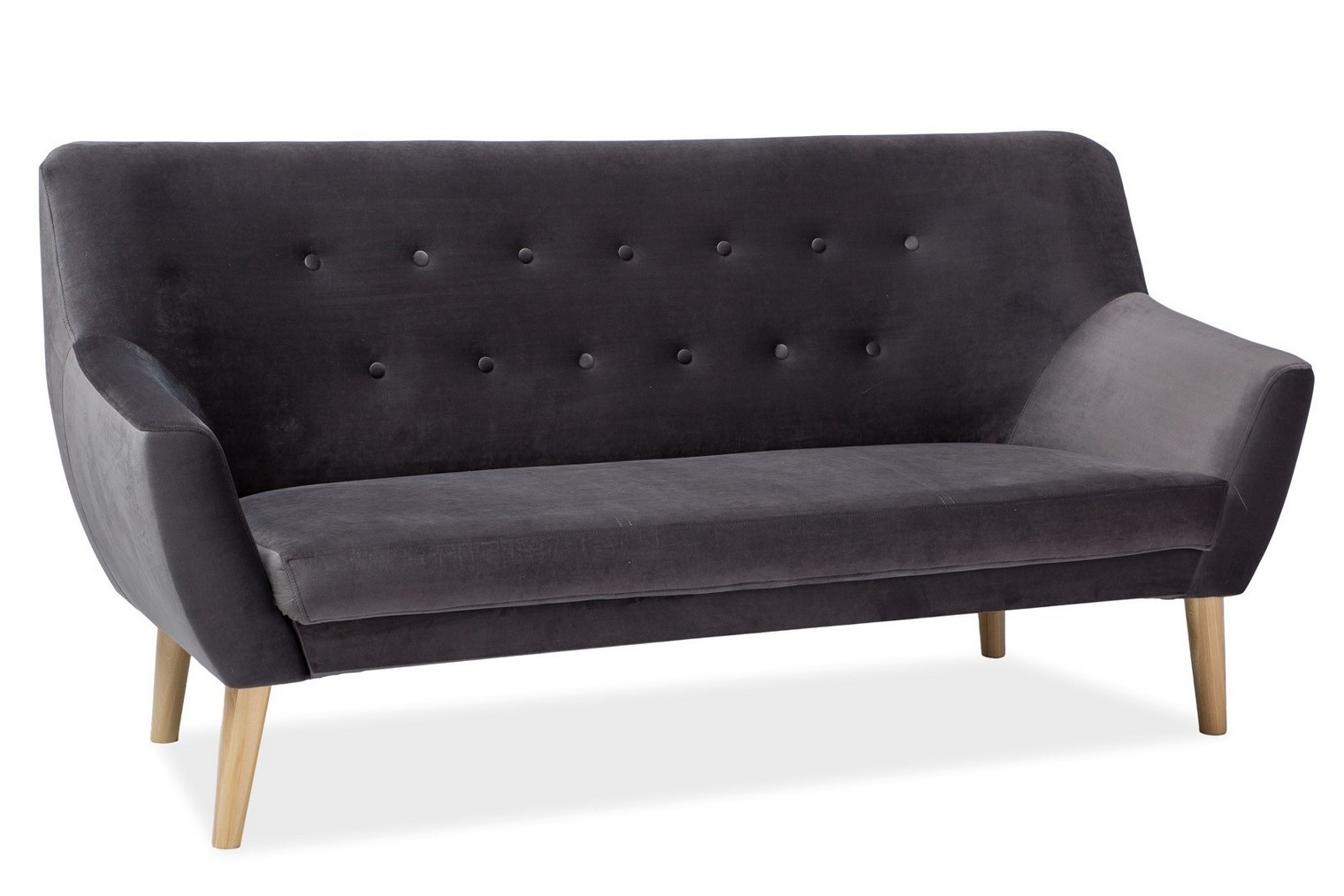 Прямой диван Nordic 3 Velvet  Серый Прямой диван Nordic 3 Velvet  Серый