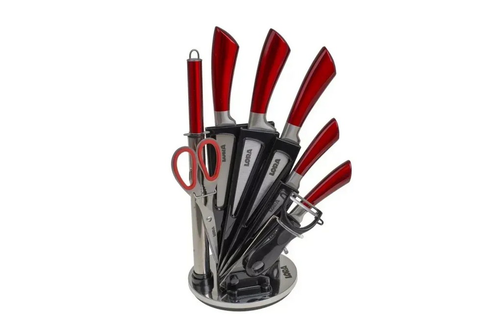 Набір ножів з підставкою 9шт  NS42Setkn/Burg Lora