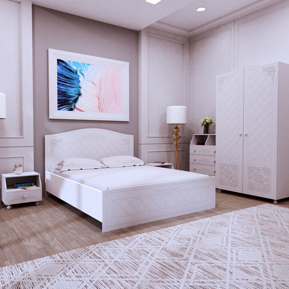 Спальный комплект  Amelie B4 Белый супермат