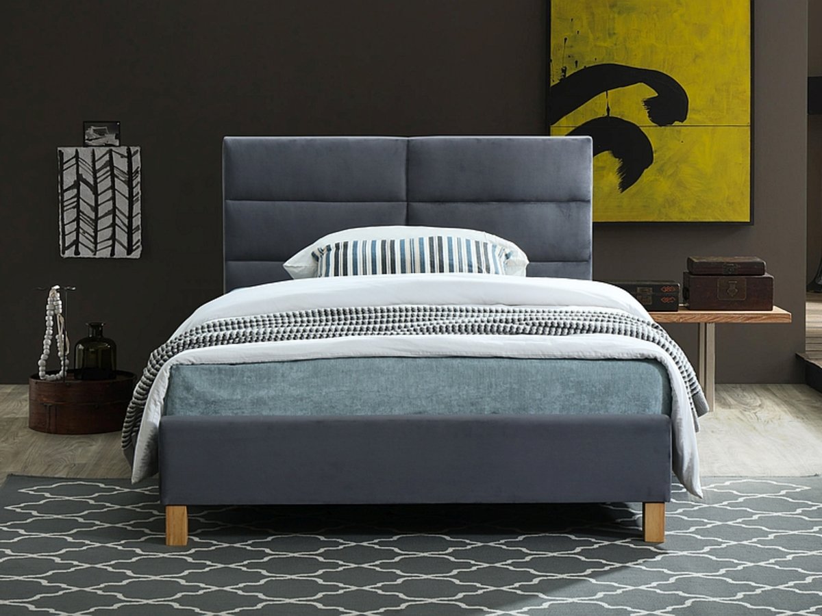 Кровать SIERRA Velvet серый/дуб 120/200 Кровать SIERRA Velvet серый/дуб 120/200