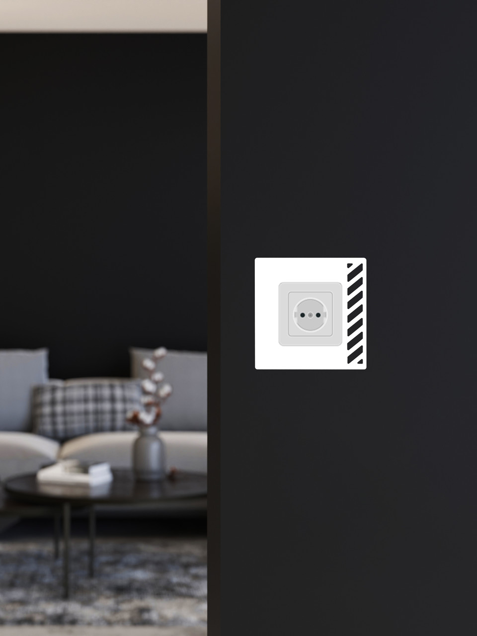 Глянцевый настенный акриловый декор рамка наклейка под выключатель №4 белый 1 шт.