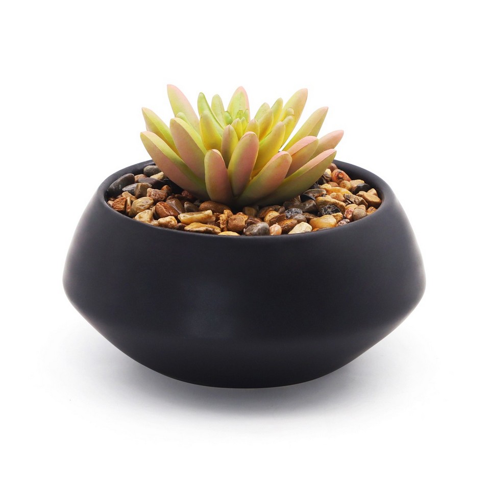 Горшок MVM с искусственным растением DH-FLOWERS-18 110х110х90 мм  черный