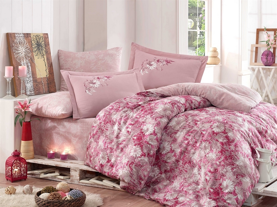 Постельное белье Hobby Exclusive Sateen Romina розовый Евро Постельное белье Hobby Exclusive Sateen Romina розовый Евро