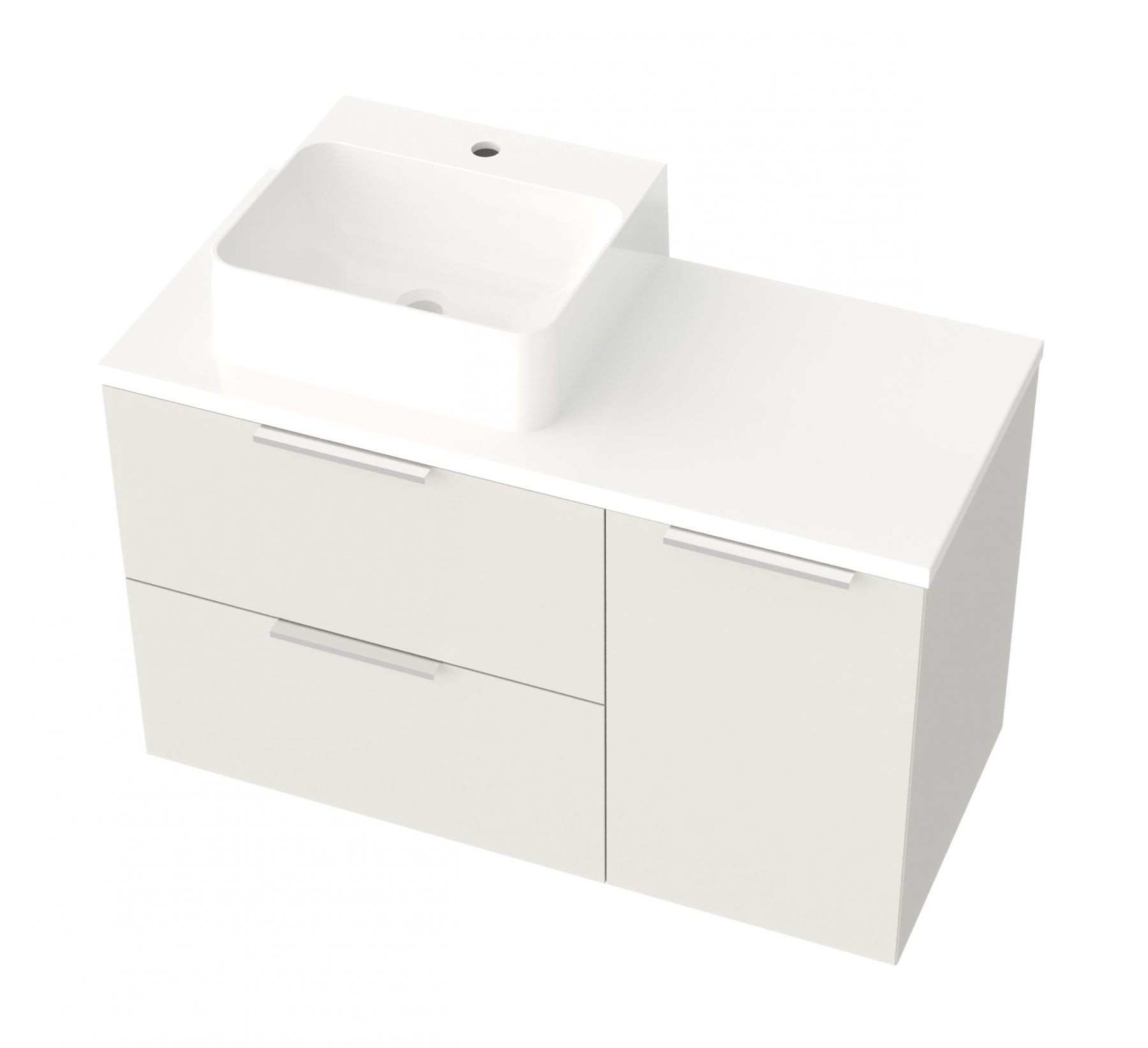 Тумба Матео с умывальником Solo белая