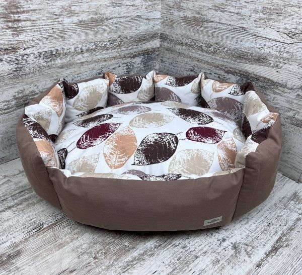 Лежак для кошек и собак панама модель 1 "Autumn leaves" 50х40 см
