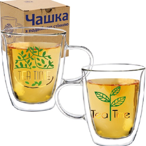 Чашка з подвійною стінкою Tea time 380мл 6 шт Чашка з подвійною стінкою Tea time 380мл 6 шт
