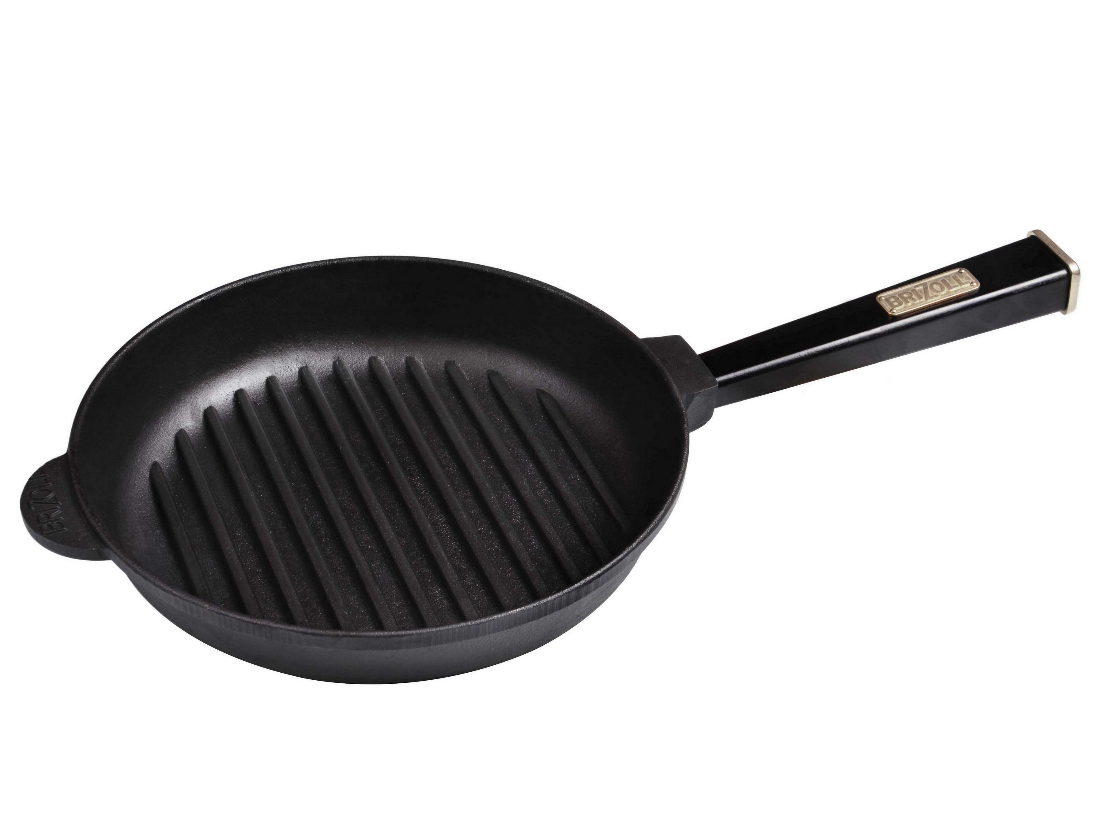 Чугунная сковорода гриль BRIZOLL Optima-Black, 240х40 мм O2440G-P1