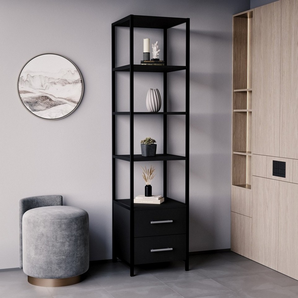 Стеллаж для дома в стиле лофт N-04 антрацит