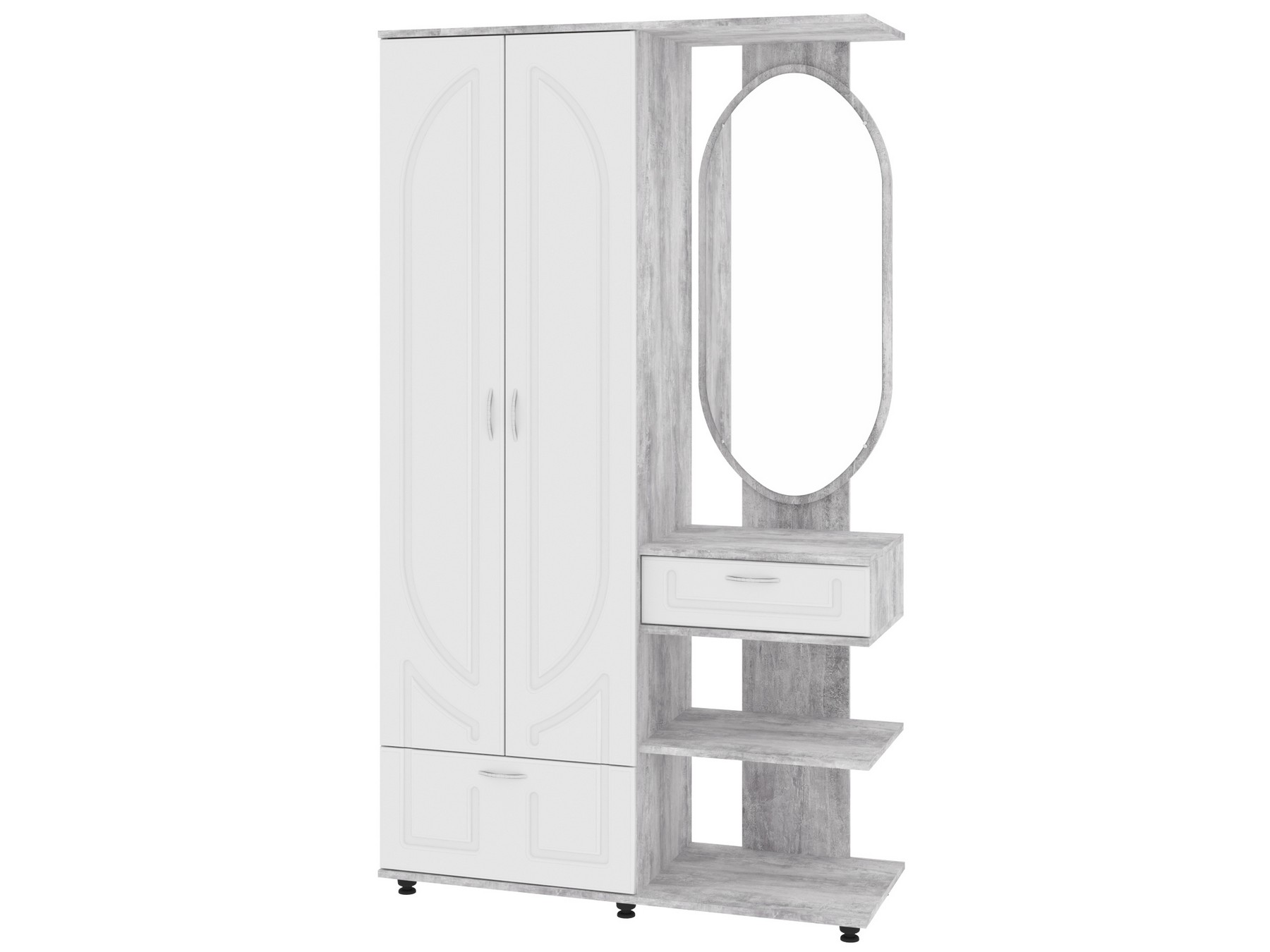 Прихожая Комфорт МДФ Бетон+Белый