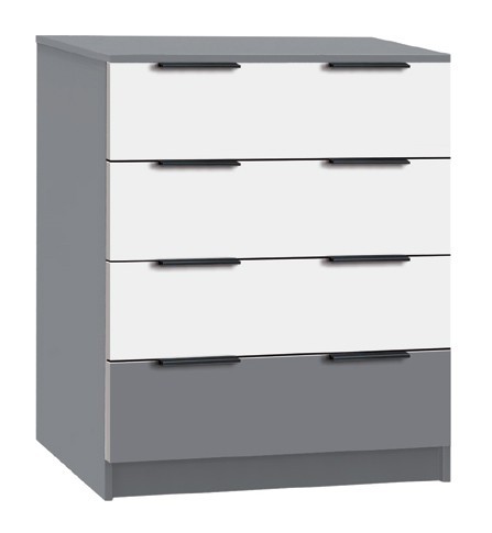 Комод Комфорт 4В серый шифер/белый