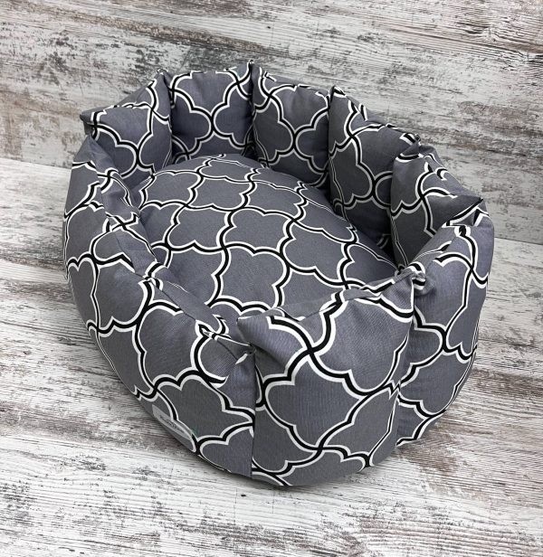 Лежак для котів та собак панама модель 1 “Geometry grey”
