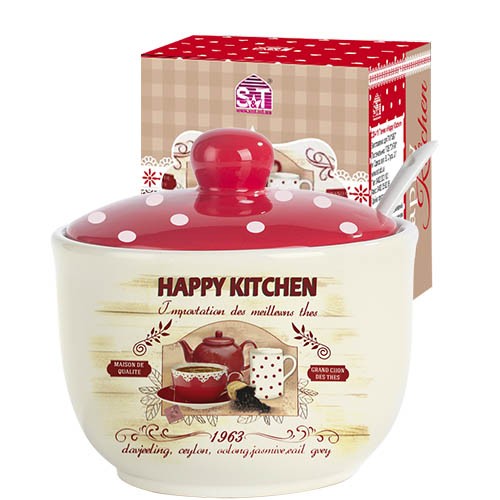 Цукорниця зложкою Happy Kitchen 11х7,5см  450мл