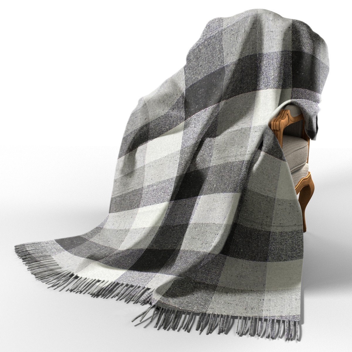 Плед шерстяной П8 светло-серый Love You 140x200 см