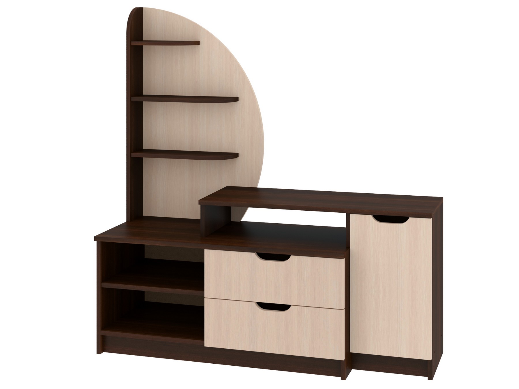 Тумба под телевизор Шератон Орех+Дуб молочный