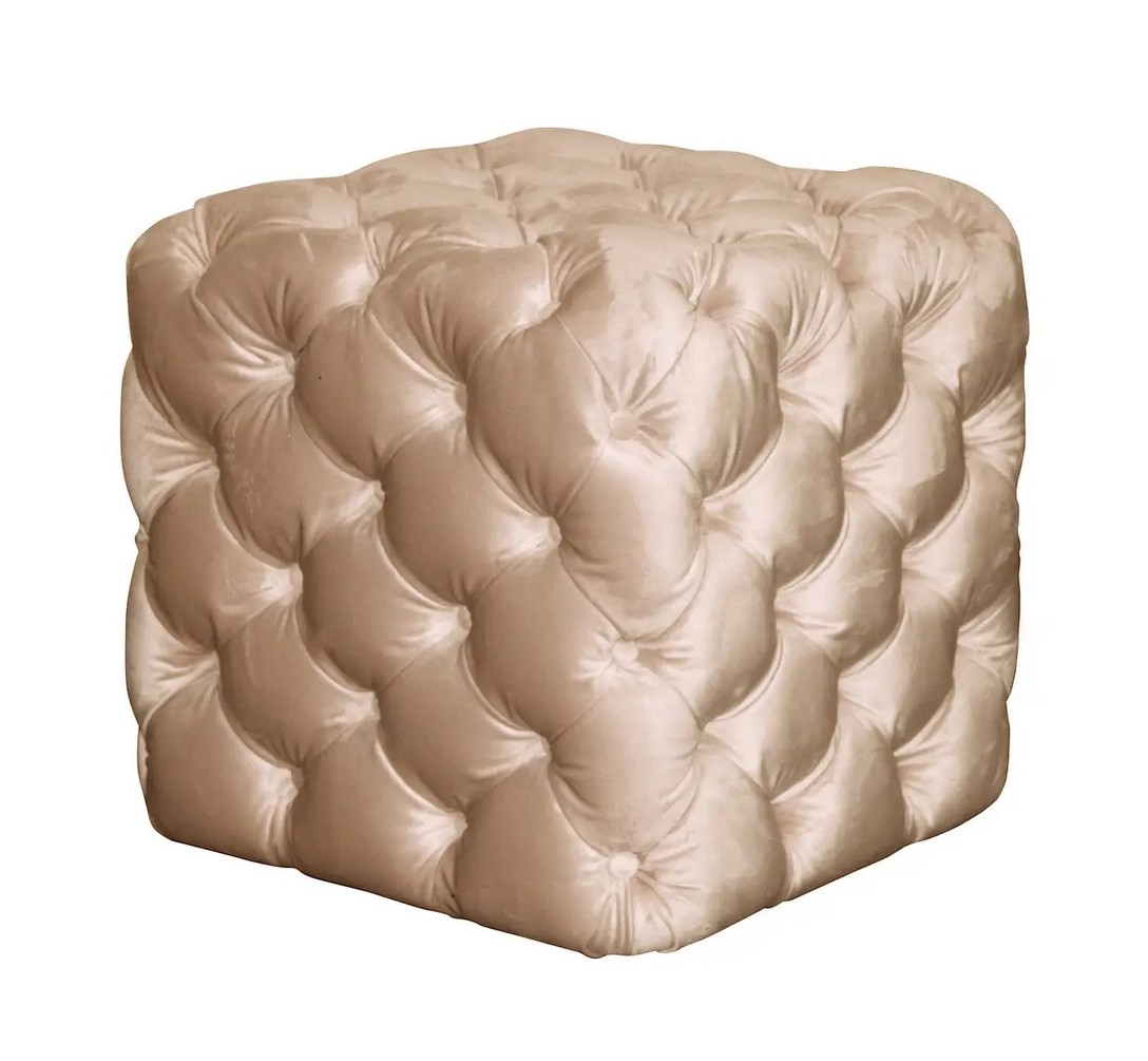 Пуф куб CUBIC 45х45 см перламутровый велюр бежевый