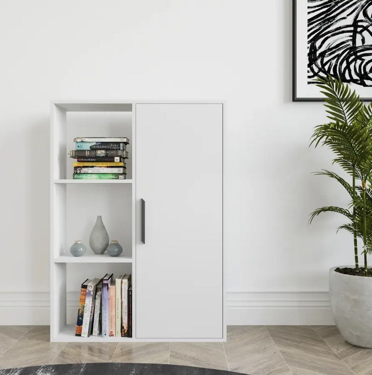 Полка для книг P-43 белая основа/белый