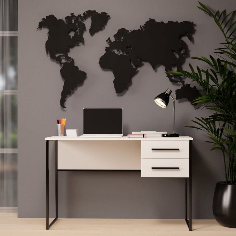 Стол письменный  Универ 5 120х60 Черный/ Белый