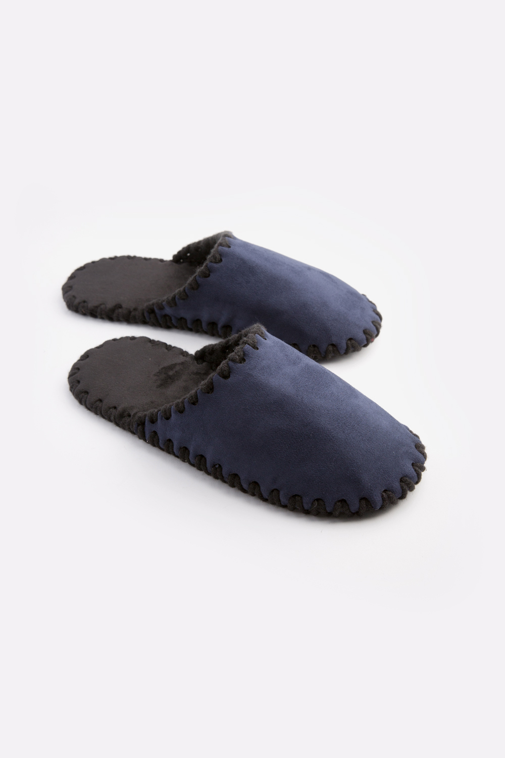 Мужские домашние тапочки Family Story Классические закрытые Темно-синие 30-31 р