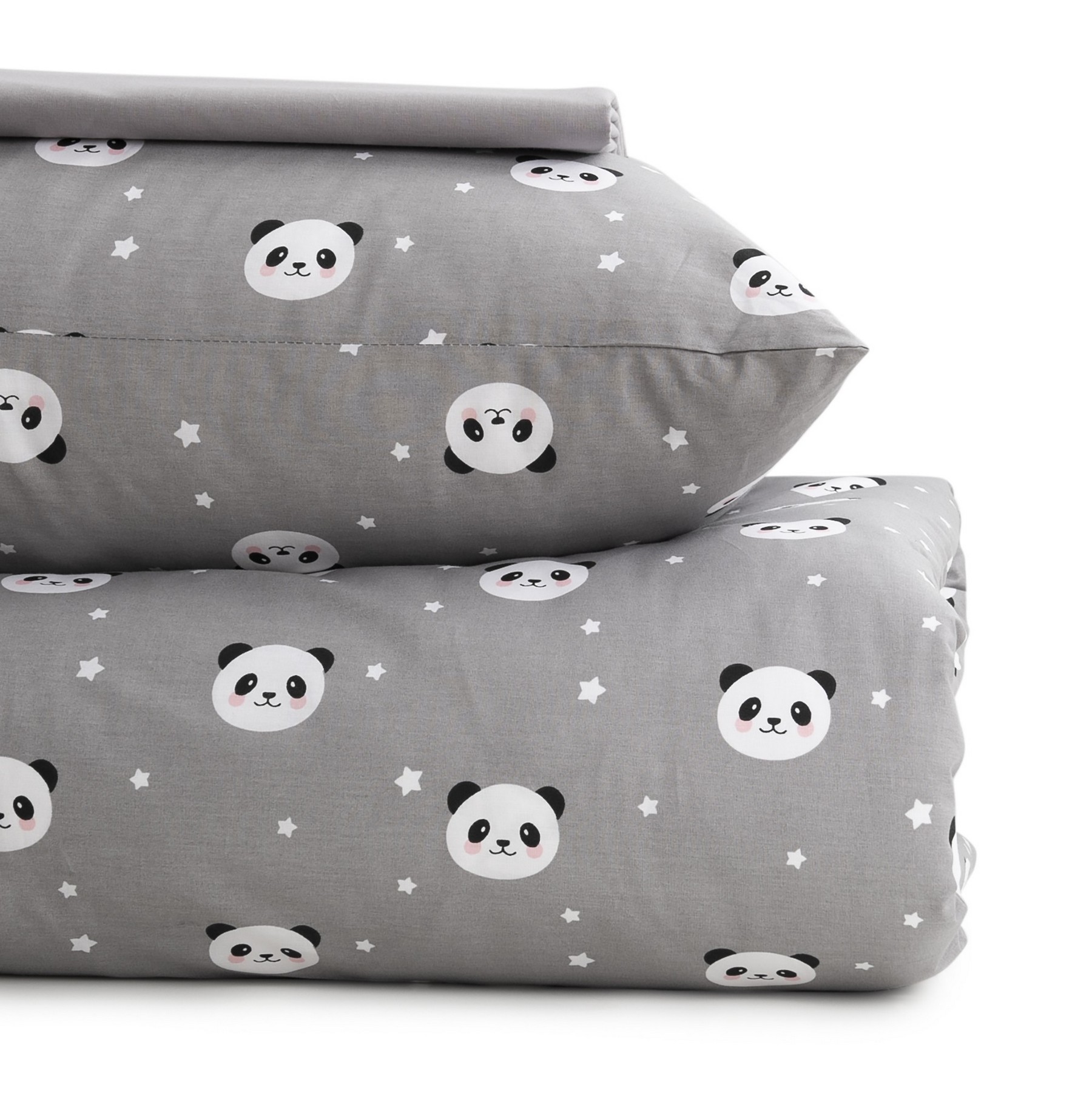 Комплект постільної білизни PANDA ТМ IDEIA полуторний сірий