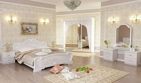 Спальня  Футура c 3-х дверным шкафом Белая