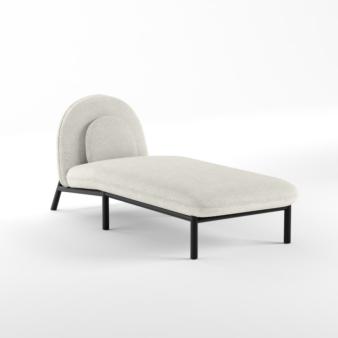 Шезлонг Soft Lounge Boucle Nata/Чёрный 75x182x80 Шезлонг Soft Lounge Boucle Nata/Чёрный 75x182x80