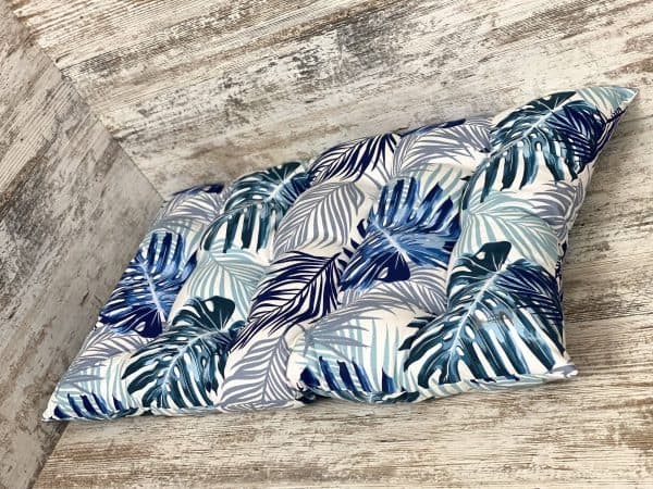 Подушка на підвіконник панама «Tropical leaves» синій Подушка на підвіконник панама «Tropical leaves» синій
