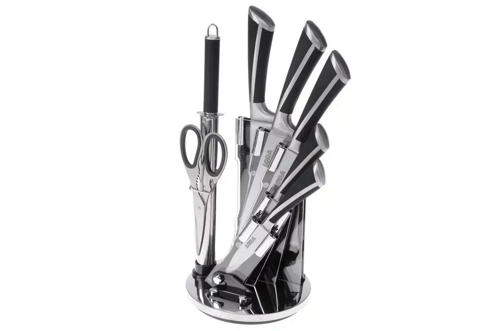Набір ножів із підставкою 8 предметів  NS18Setkn/BK Lora