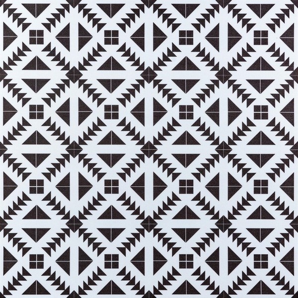 Самоклеящаяся виниловая плитка 60х60х0,15см , черно-белая матовая SW-00000512