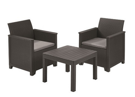 Комплект мебели  Emma balcony set серый Комплект мебели  Emma balcony set серый