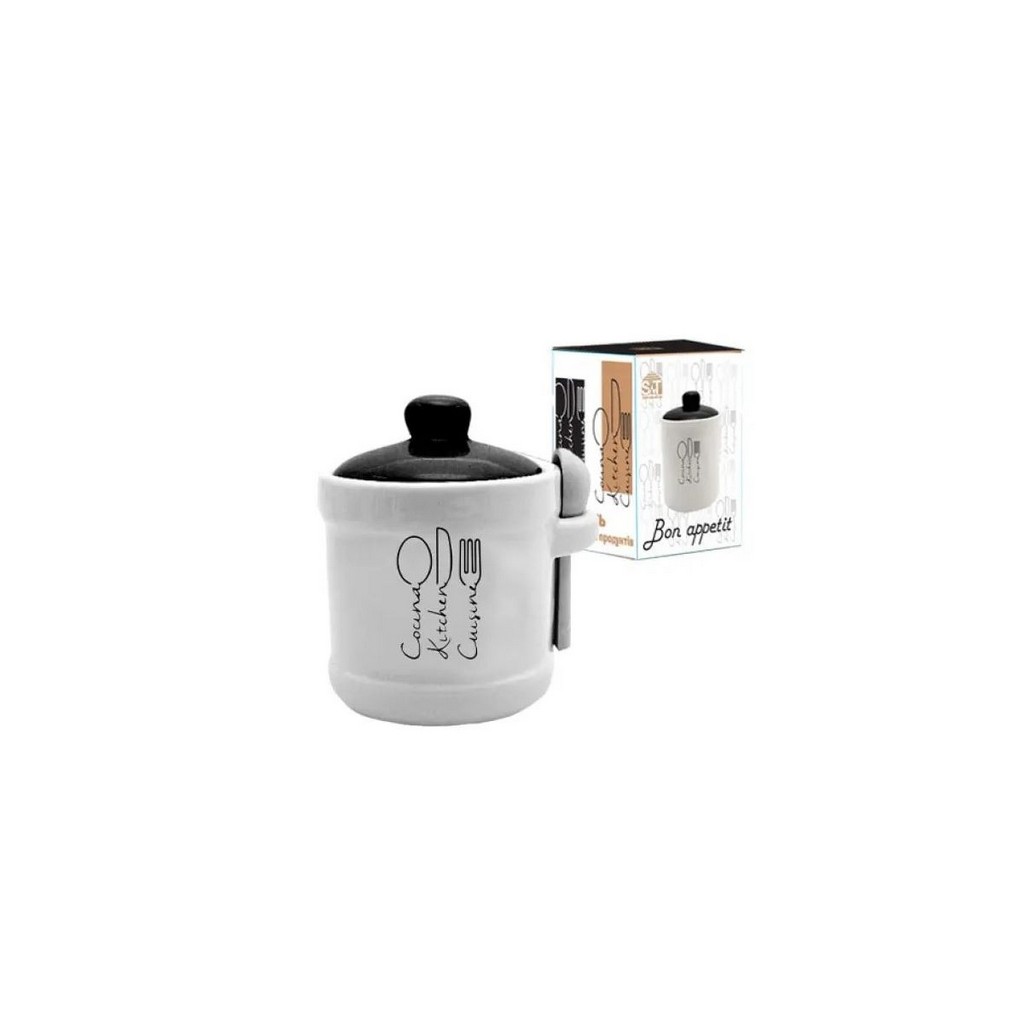 Банка для меду з дерев'яноюложкою Bon appetit 13х12см , 450мл