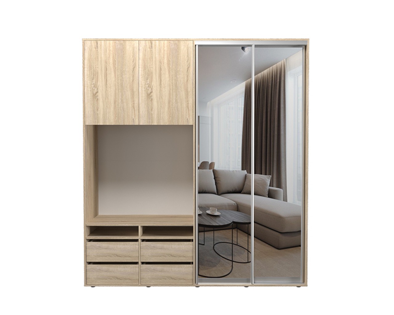 Шафа-купе Alex 2150х600х2400 Дуб Сонома Шафа-купе Alex 2150х600х2400 Дуб Сонома