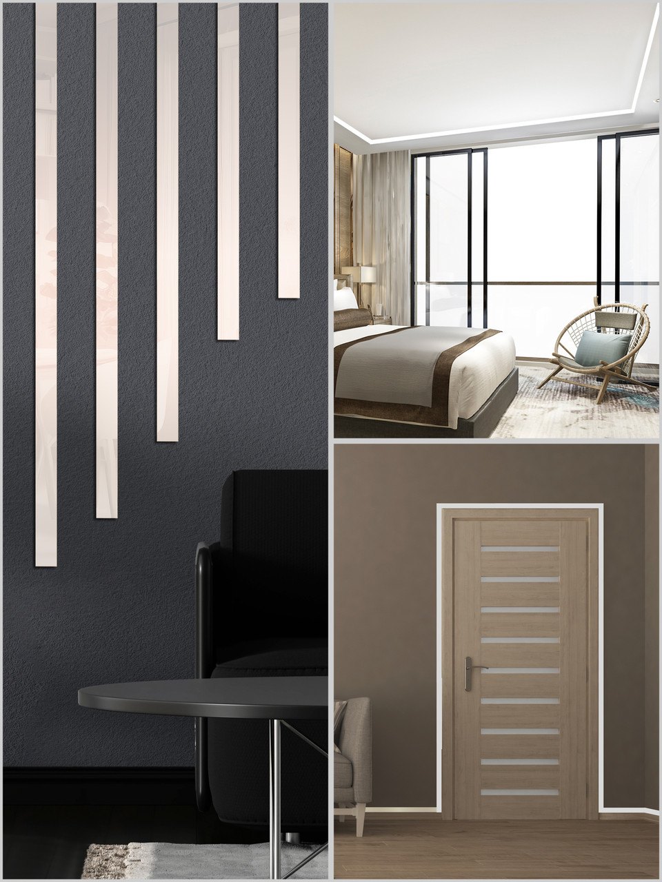 Глянцевый настенный акриловый декор наклейка "Молдинг-30" 16 шт. белый