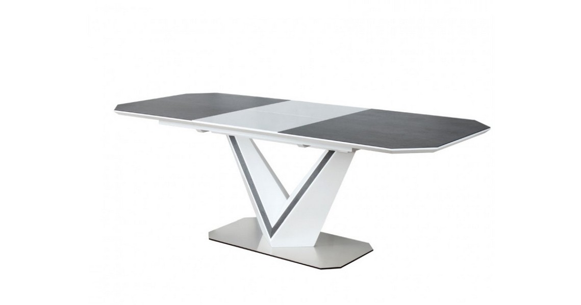 Стол обеденный Valerio Ceramic 90х160(220) Белый/Графитовый Стол обеденный Valerio Ceramic 90х160(220) Белый/Графитовый