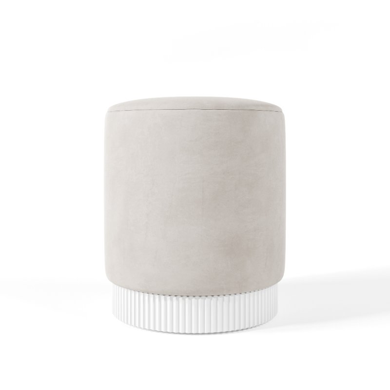 Пуф  Пунто белый/велюр Ривьера-21