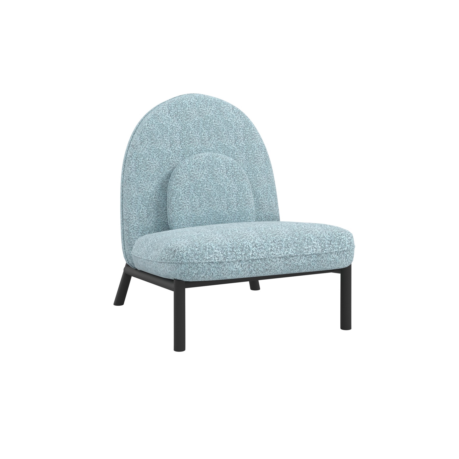 Кресло Soft Lounge Boucle safira/Черный (D39) 75x82x80 Голубой