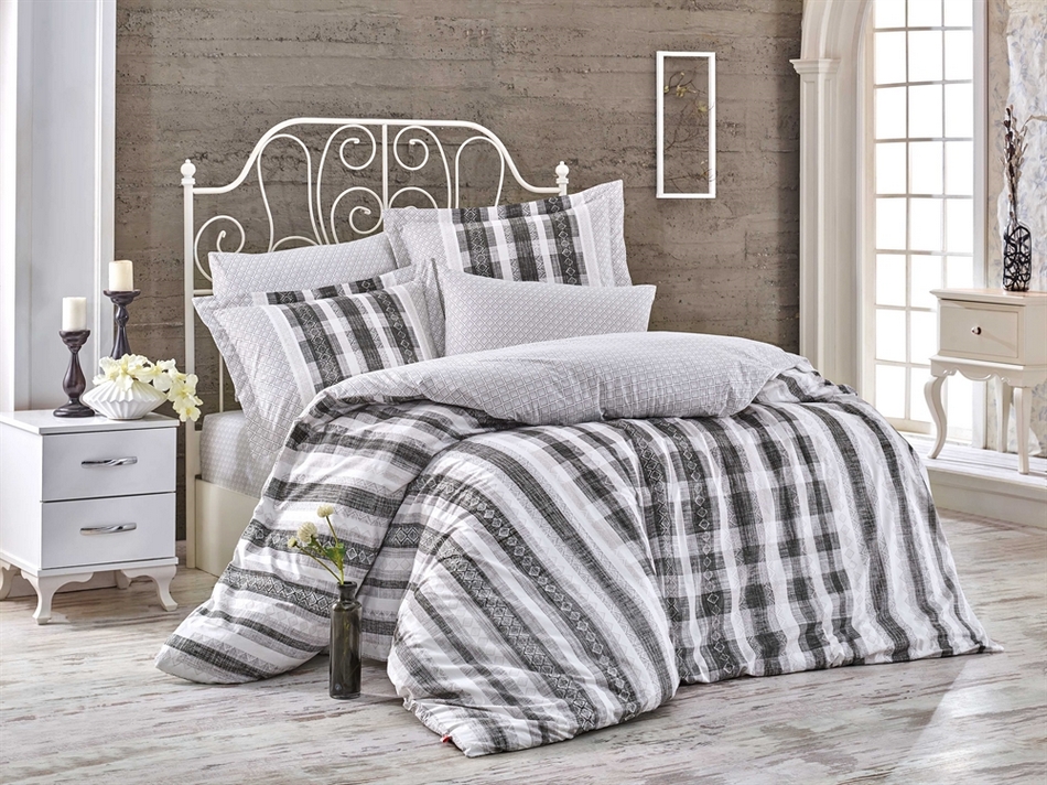 Постельное белье Hobby Poplin Debora серый Евро