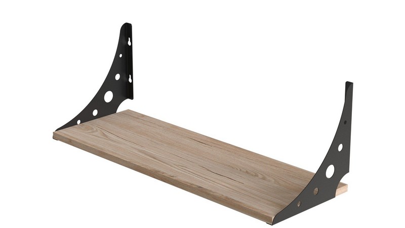 Полка настенная Ханди 2 240x500x240 черная/Дуб Артизан