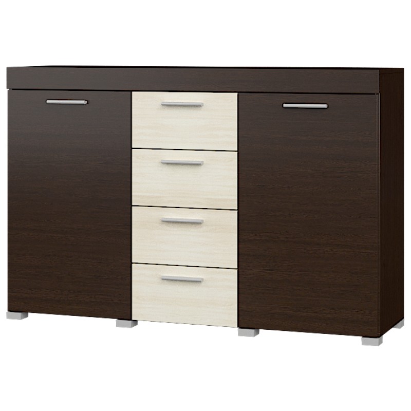 Комод Британия К-7 Люкс  направляющие Венге темный/Дуб молочный