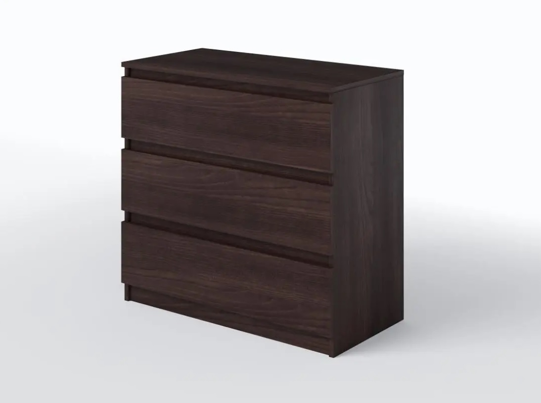 Комод T214 на 3 ящика, без ручек антрацит