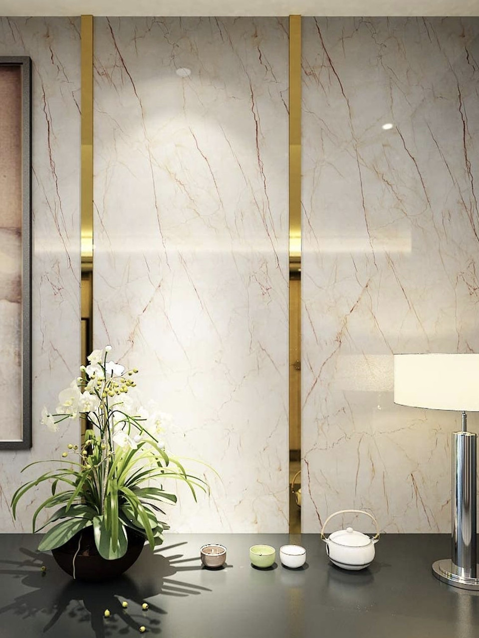 Дзеркальний настінний акриловий декор наліпка "Молдинг-50" 2 шт. золото Дзеркальний настінний акриловий декор наліпка "Молдинг-50" 2 шт. золото