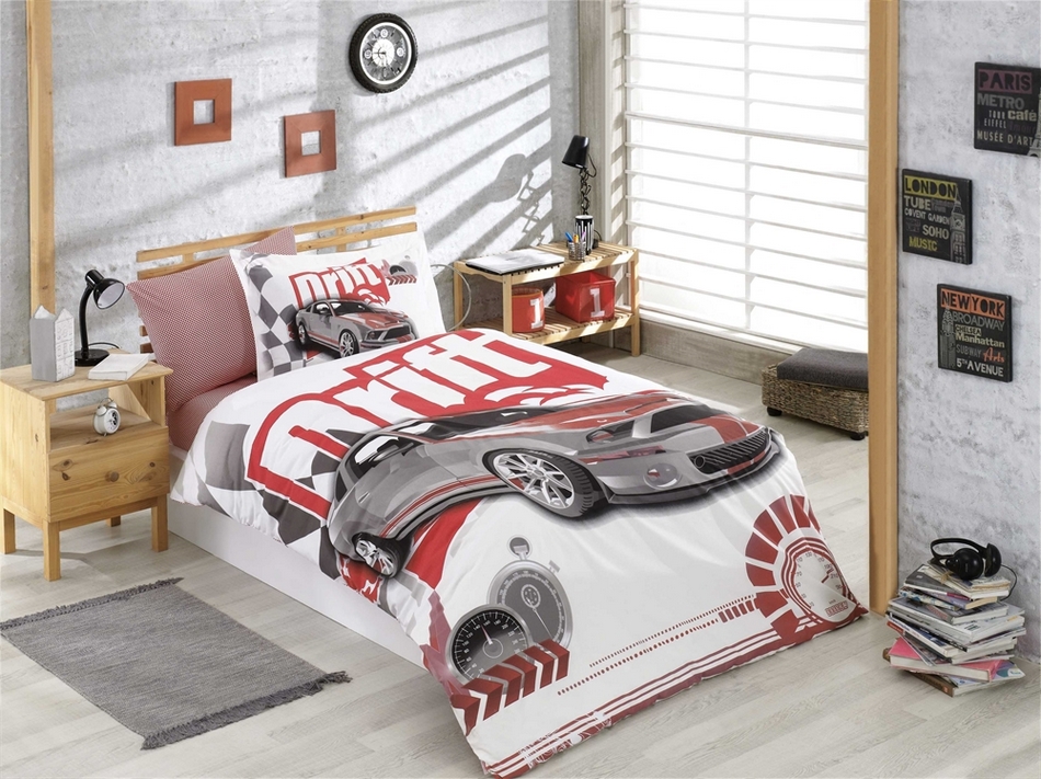 Постільна білизна Hobby Poplin Drift червоний 160х220;1х50х70 Постільна білизна Hobby Poplin Drift червоний 160х220;1х50х70