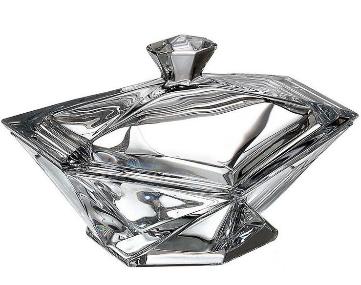 Доза з кришкою скляна Bohemia Origami 225 мм (8704) BOHEMIA Доза з кришкою скляна Bohemia Origami 225 мм (8704) BOHEMIA
