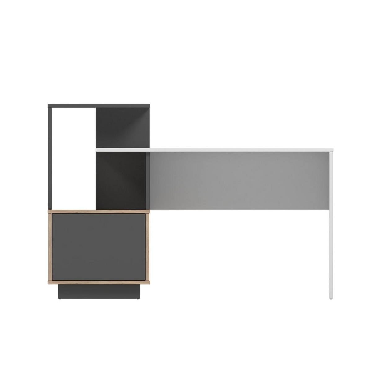 Письмовий стіл Криспер Антрацит/Дуб Канзас/Білий  (МC-320.1) 140х50x96 лівий