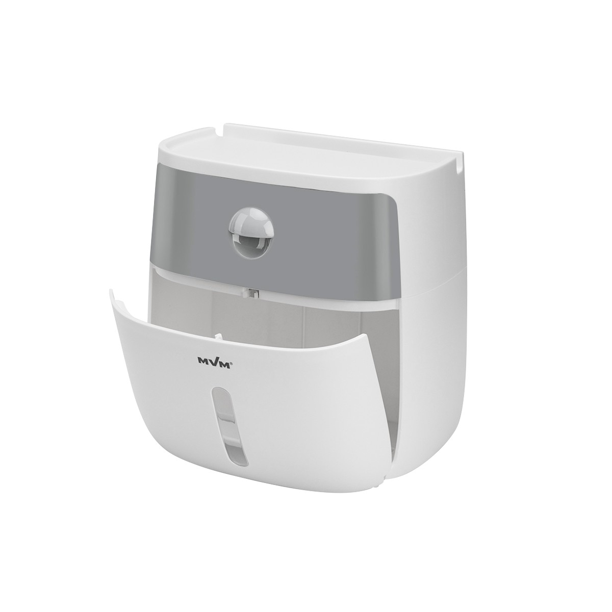 Держатель MVM для туалетной бумаги клейкий BP-16, белый/серый