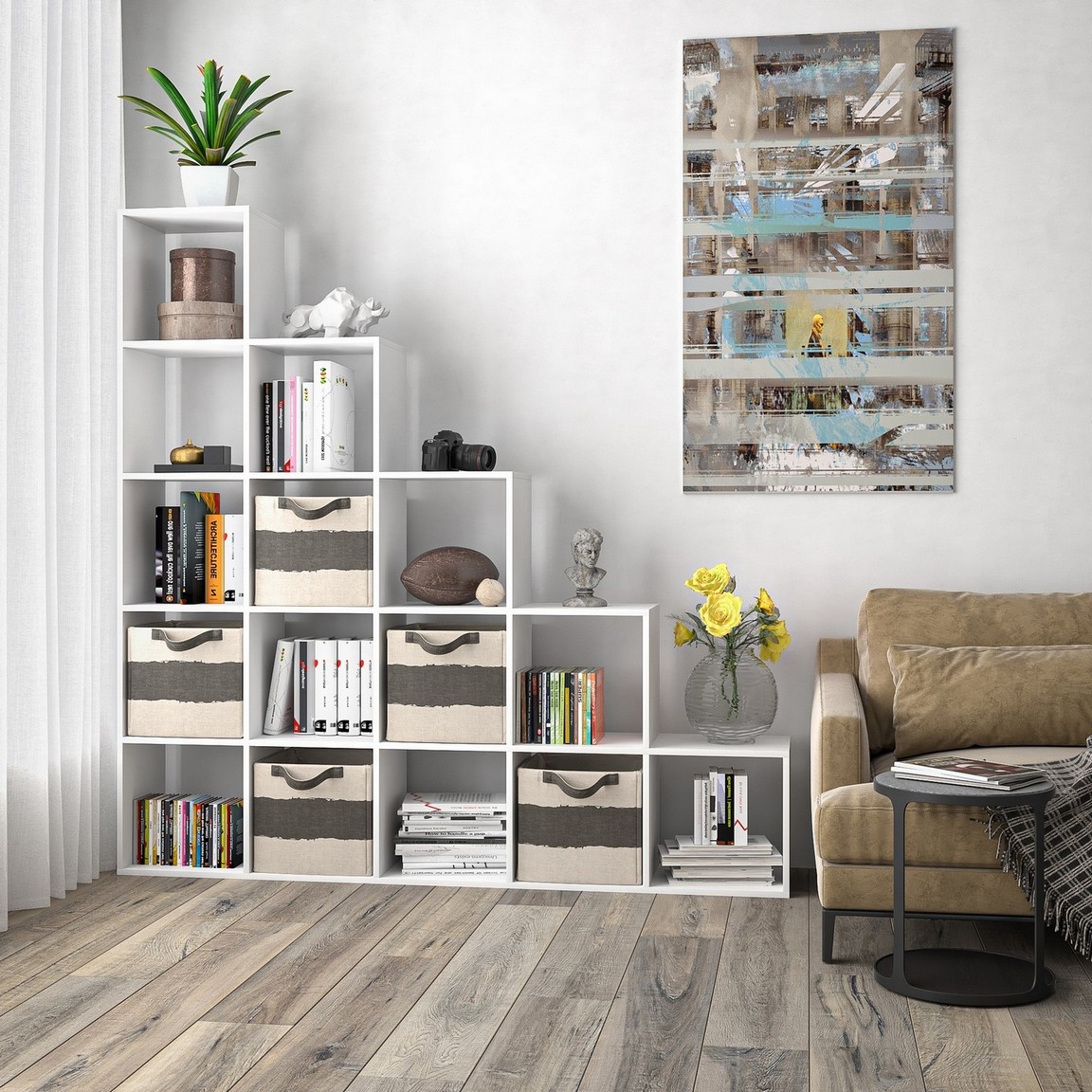 Стеллаж Горка на 15 ячеек M-5 Белый Стеллаж Горка на 15 ячеек M-5 Белый