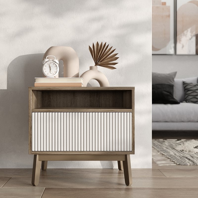 Прикроватная тумба  Риччи - цвет аликанте/белый Прикроватная тумба  Риччи - цвет аликанте/белый