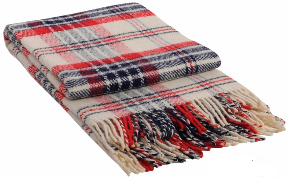 Плед Vladi Метро 140х200 белый-синий-красный №3 Плед Vladi Метро 140х200 белый-синий-красный №3