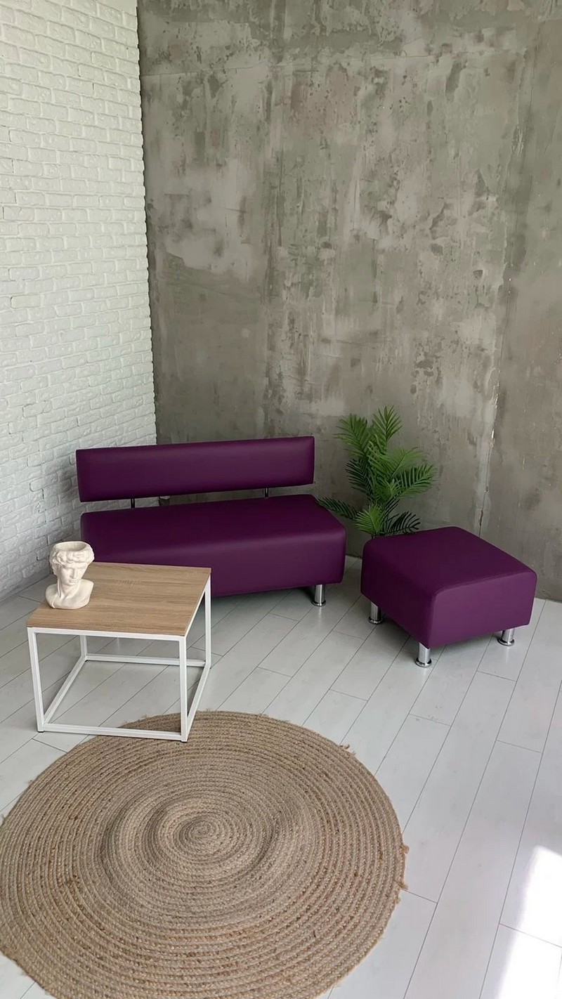 Комплект диван + пуф велюр Mal