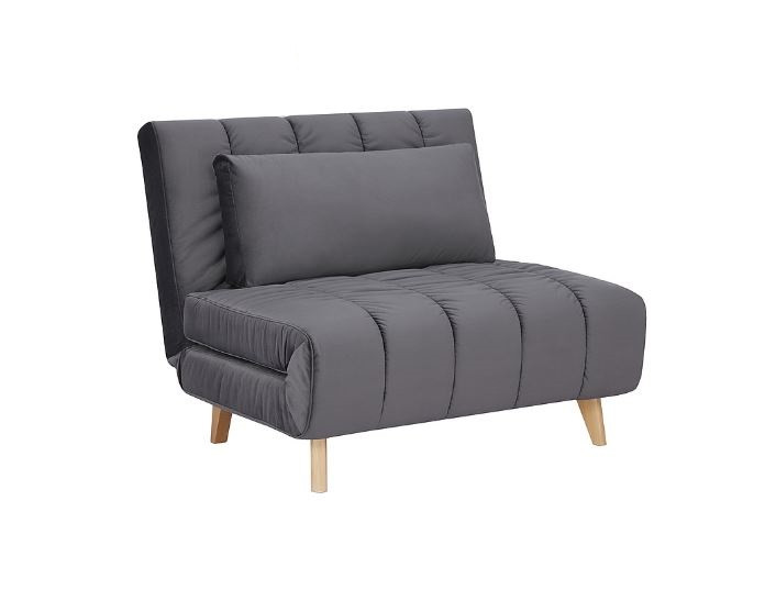 Кресло-кровать BILLY Velvet серое/бук