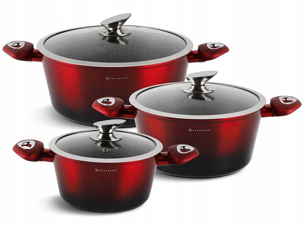 Набор посуды Edenberg Red&Black Line 8 предметов EB-7425 Набор посуды Edenberg Red&Black Line 8 предметов EB-7425